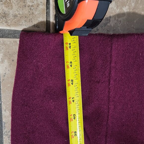 Vintage Alorna Wool Coat Womens Large Burgundy Double Breasted Super Fina - Picture 5 of 6